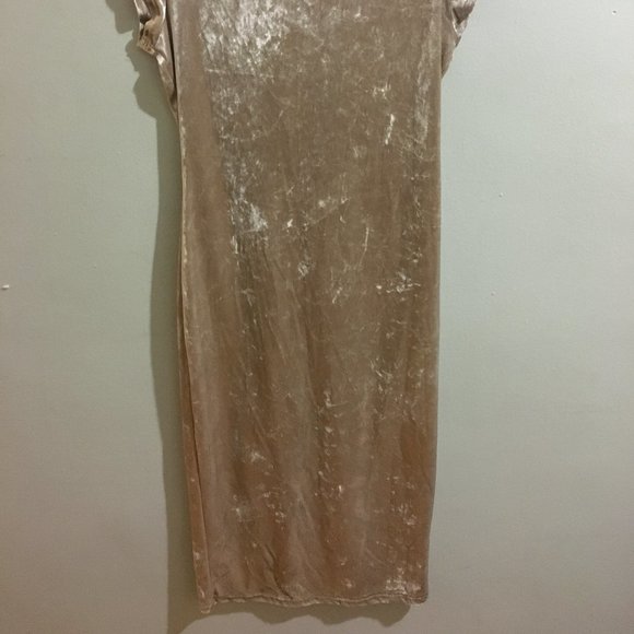 Cream Velvet Short Sleeve Dress - Item#26 - Picture 2 of 5